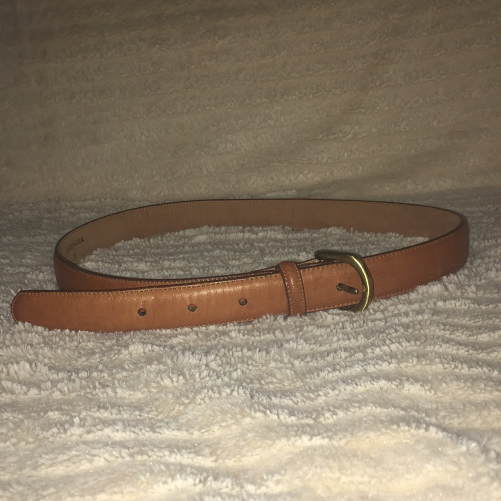 Lands End brown belt with gold buckle